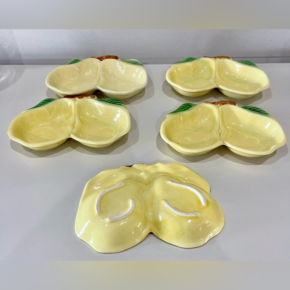 Belmar of California Pottery divided Pear serving dish a set of 5 dish vintage! - Picture 2 of 3